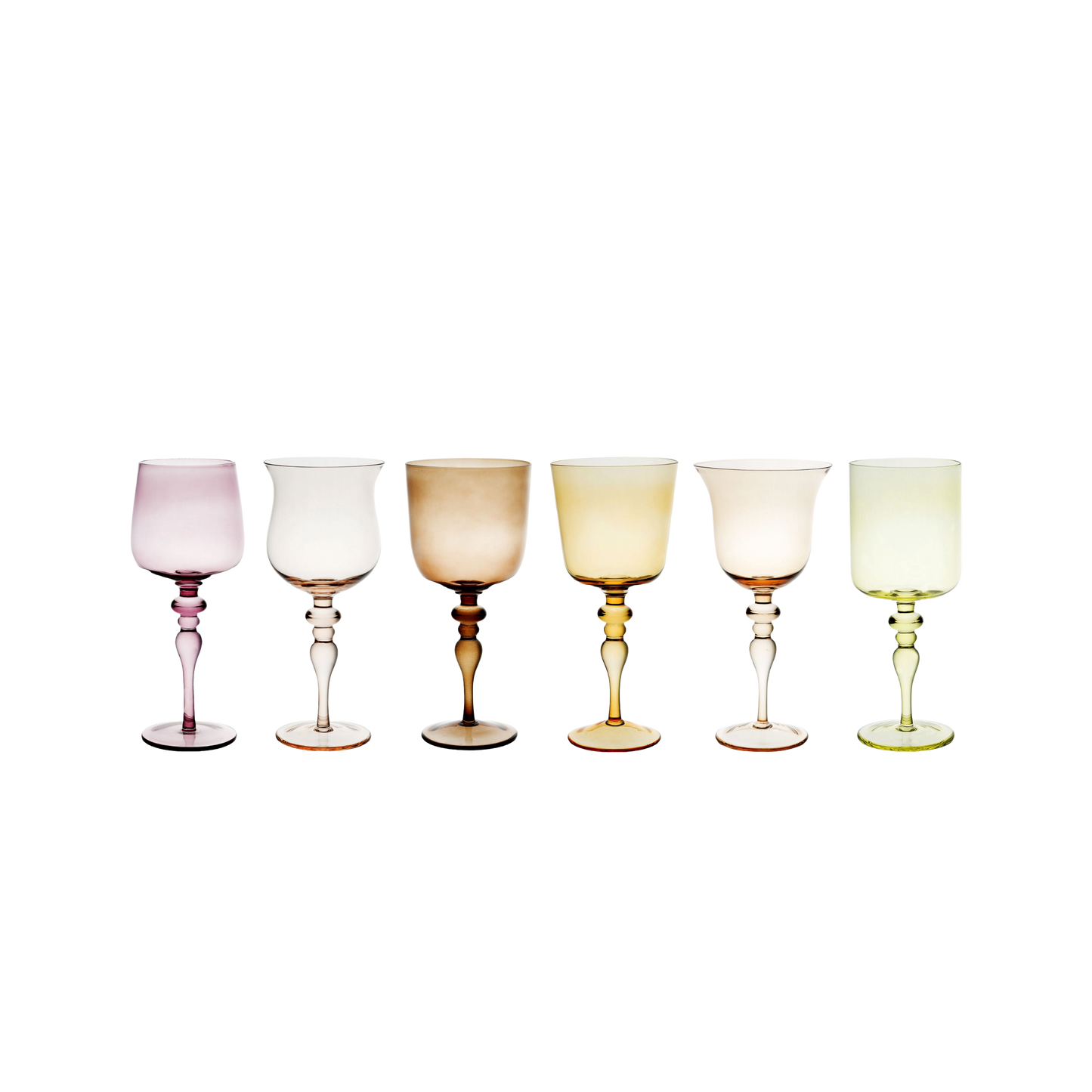 Wine Glasses Nuance Amber/Pink Set of 6