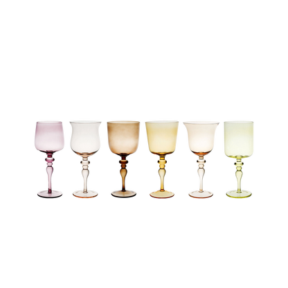 Wine Glasses Nuance Amber/Pink Set of 6