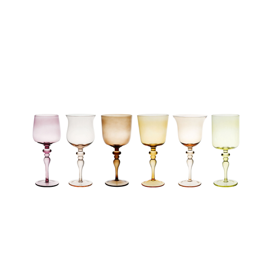 Wine Glasses Nuance Amber/Pink Set of 6