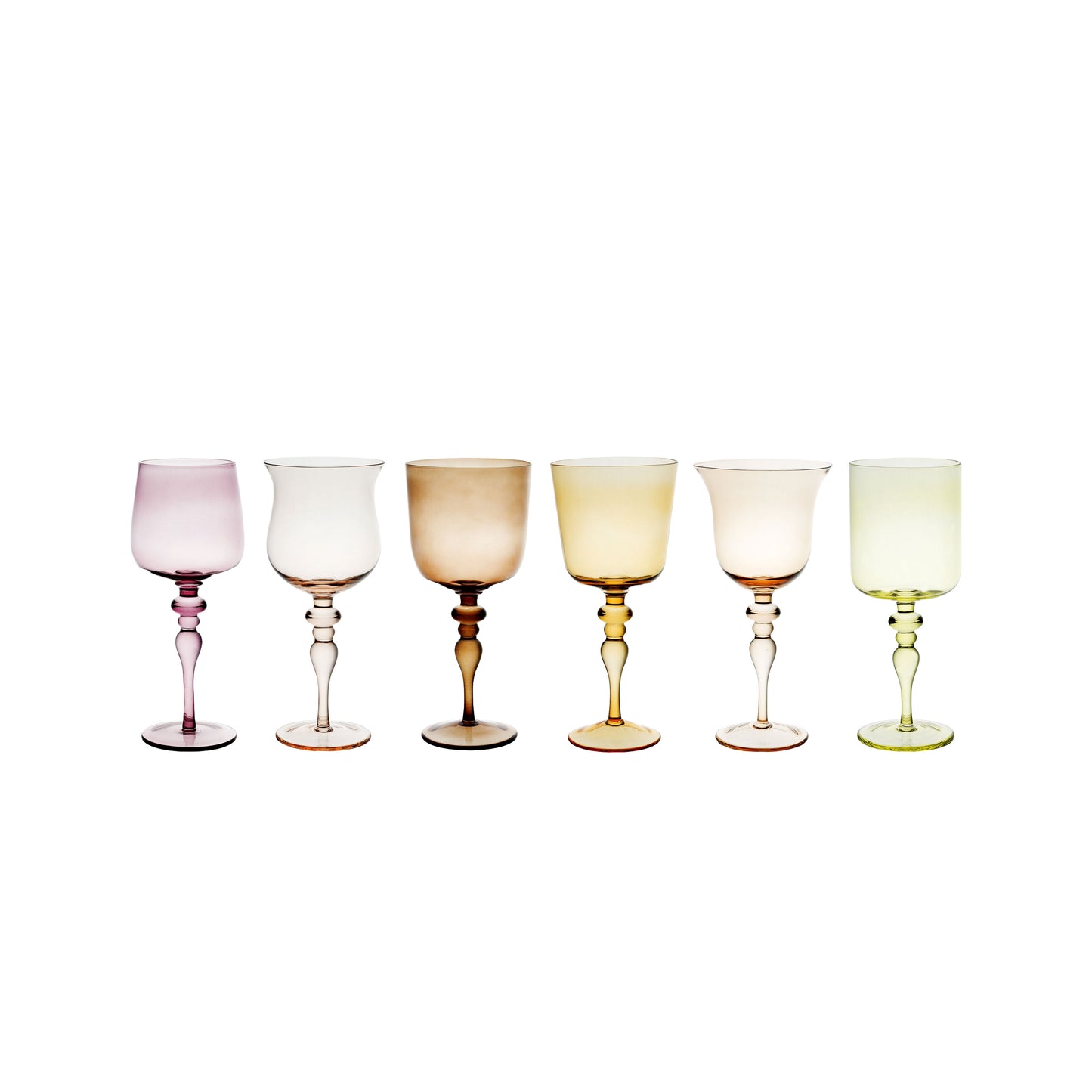 Wine Glasses Nuance Amber/Pink Set of 6