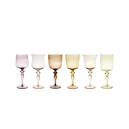 Wine Glasses Nuance Amber/Pink Set of 6