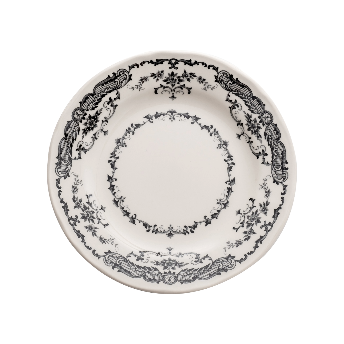 Bread Plate 6 inch Rose Black