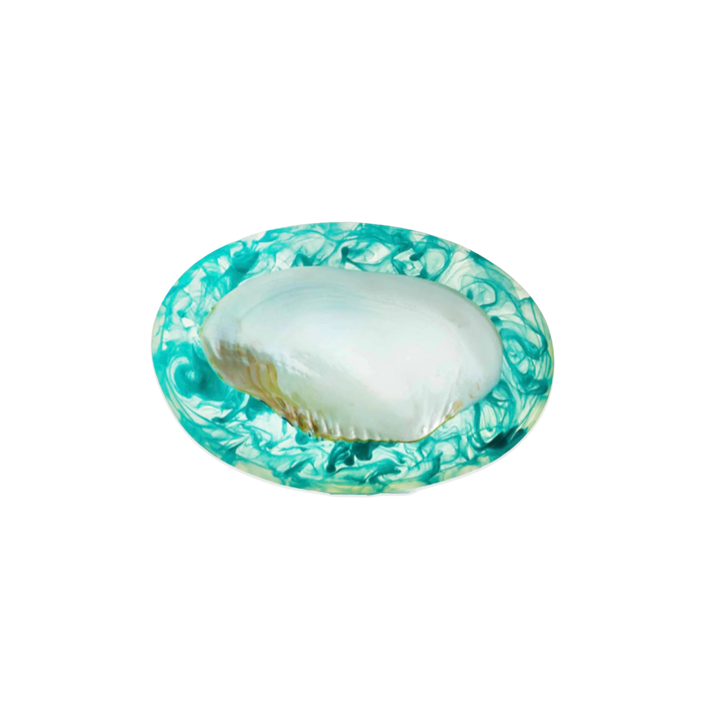 Round Caviar Dish in Teal