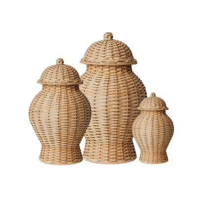 Round Wicker Jar