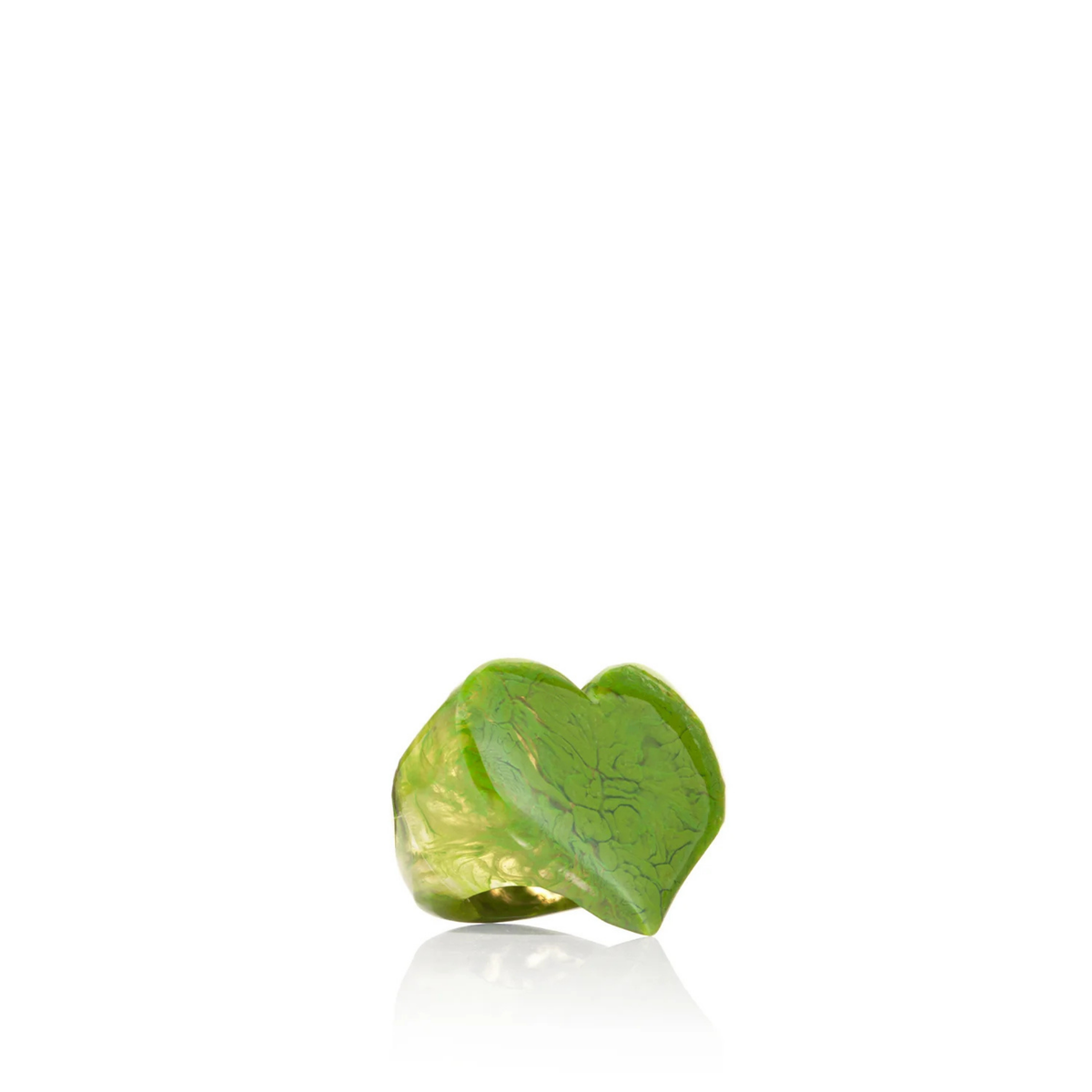 Set of 4 Heart Resin Napkin Rings - Avocado Green
