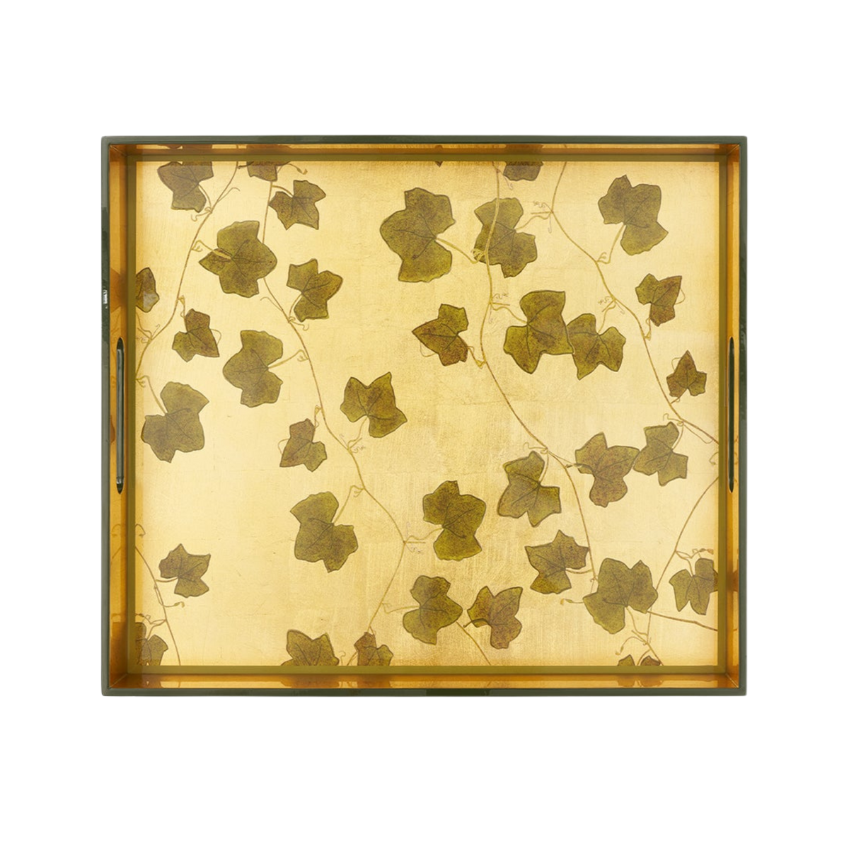 Gold Leaf Ivy Rectangular Lacquered Tray
