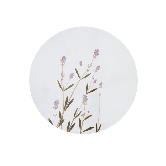 Lavender Herbarium Round Cork-Backed Placemat