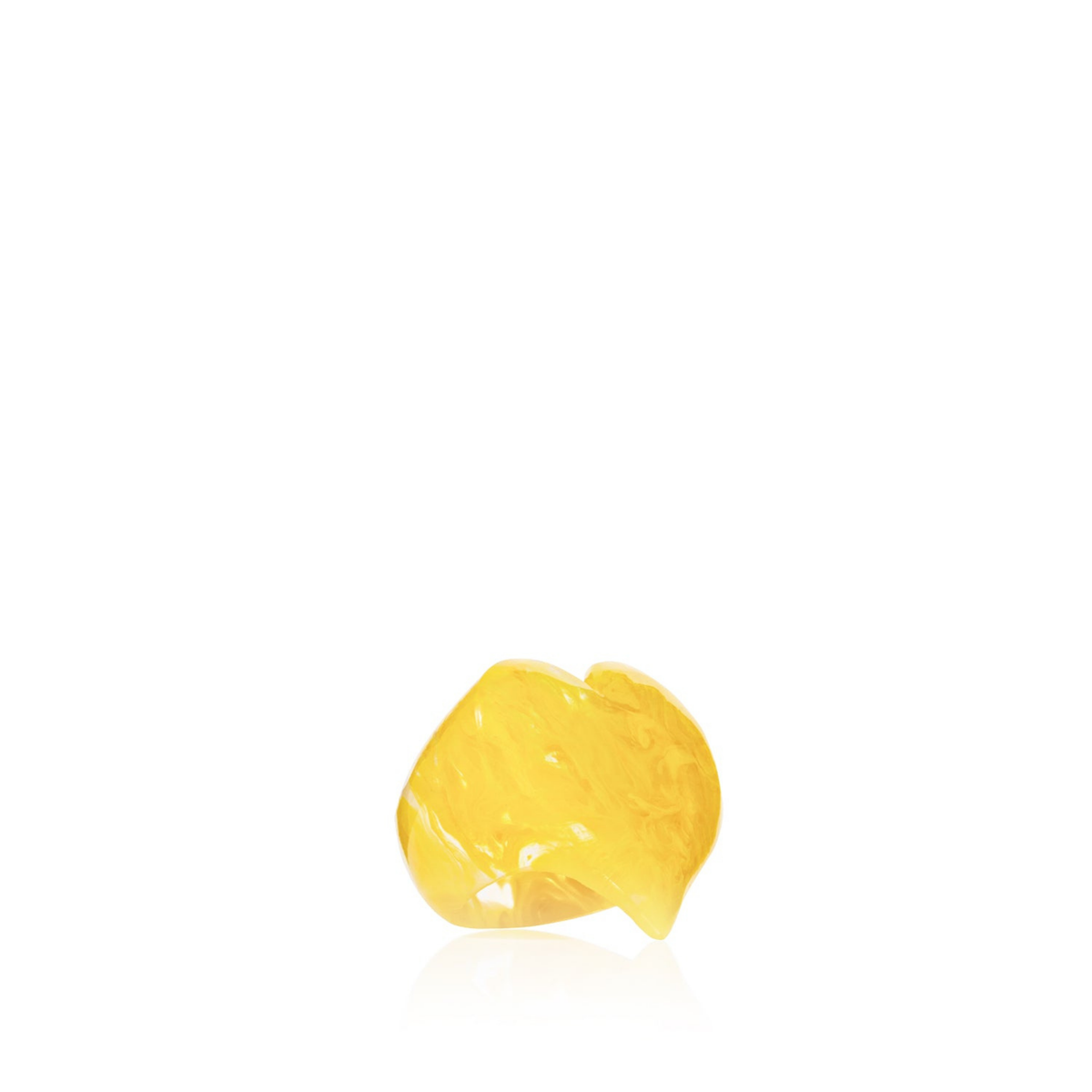 Set of 4 Heart Resin Napkin Rings - Lemon Yellow