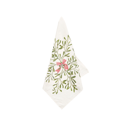 Mistletoe Kiss Linen Napkins - Set of 4