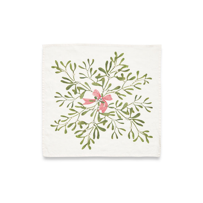 Mistletoe Kiss Linen Napkins - Set of 4