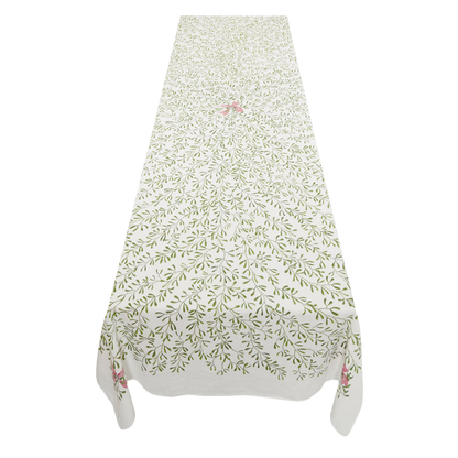 Mistletoe Kiss Linen Tablecloth