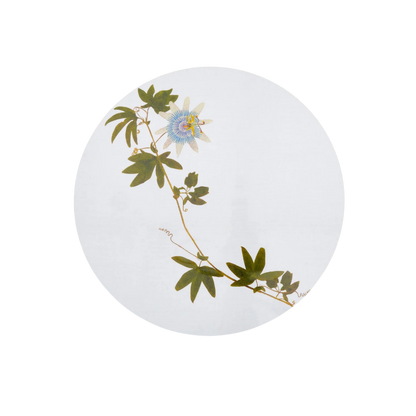 Passiflora Herbarium Round Cork-Backed Placemat