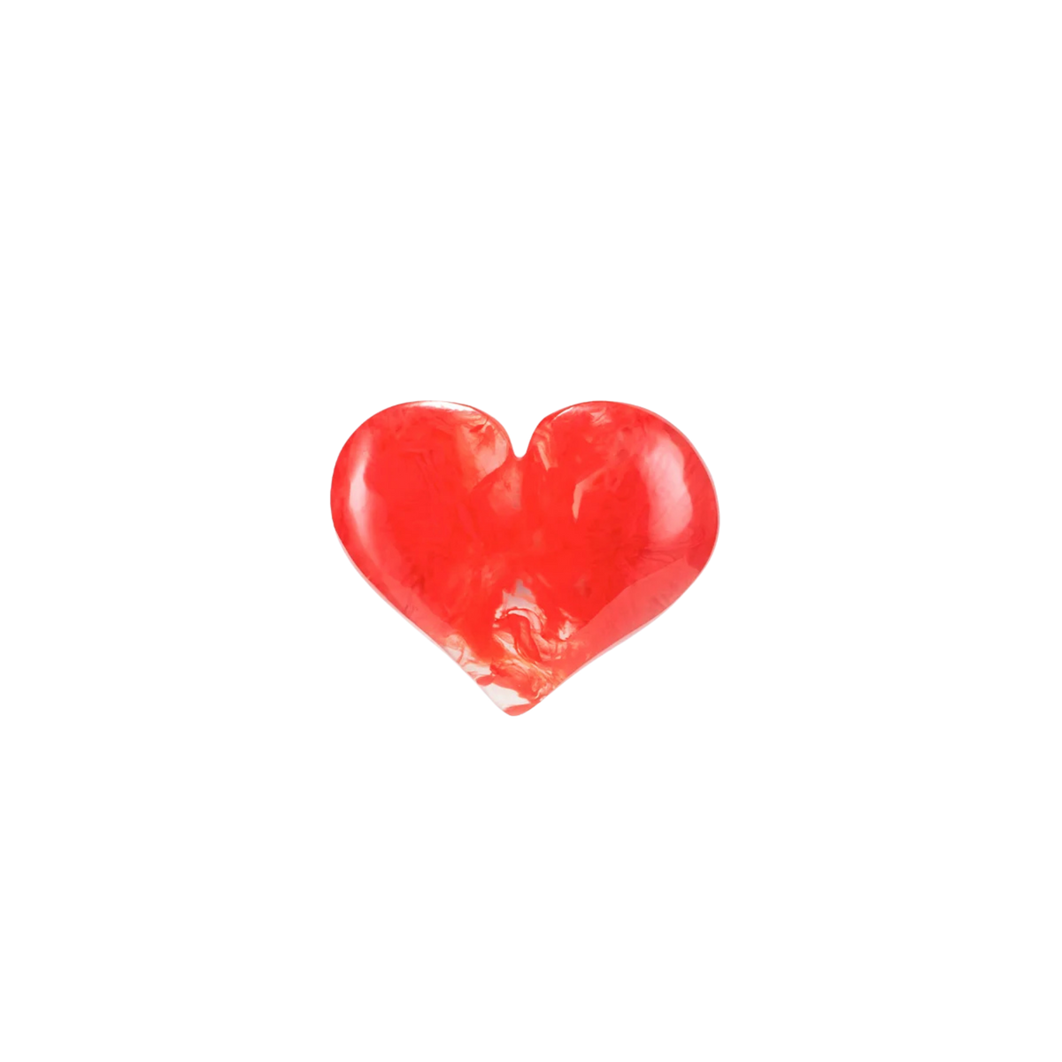 Set of 4 Heart Resin Napkin Rings - Red