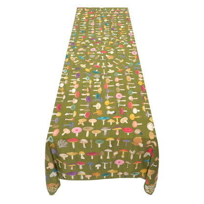 x John Derian Green Fungi Linen Tablecloth