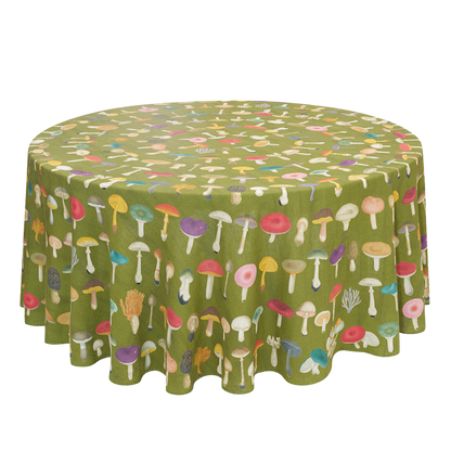 x John Derian Green Fungi Linen Tablecloth