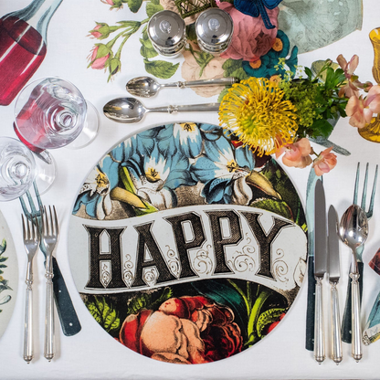 x John Derian 'Happy' Round Cork-Backed Placemat