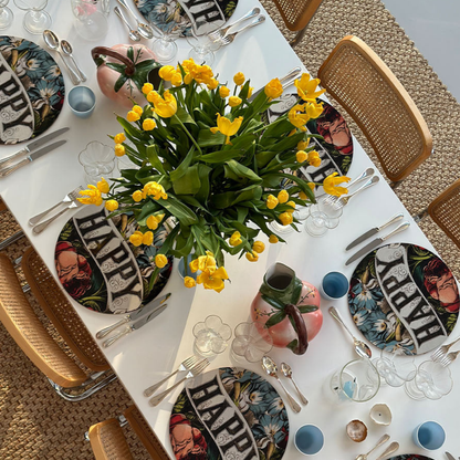 x John Derian 'Happy' Round Cork-Backed Placemat