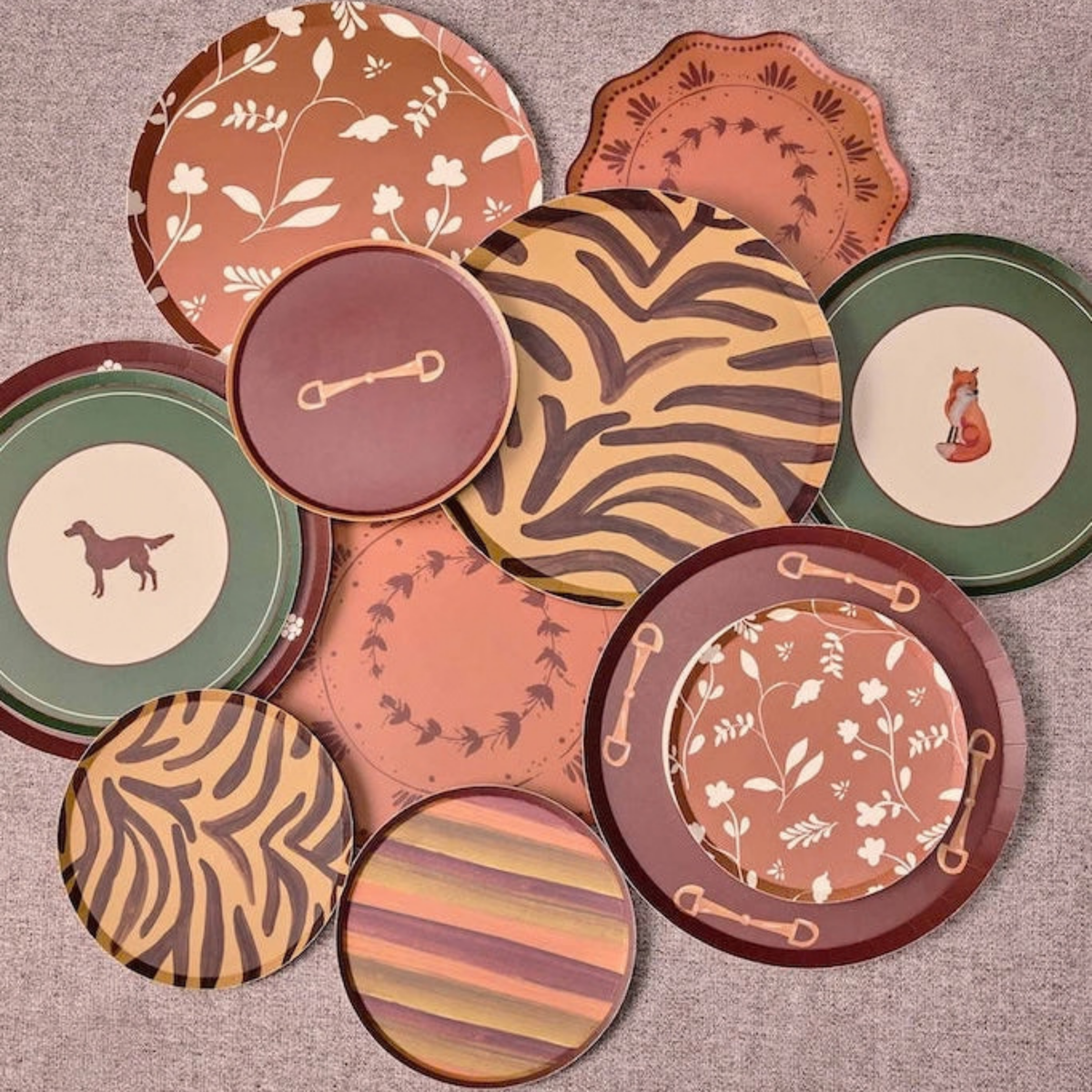 Sable Paper Hors d'Oeuvres Plate Set - Espresso