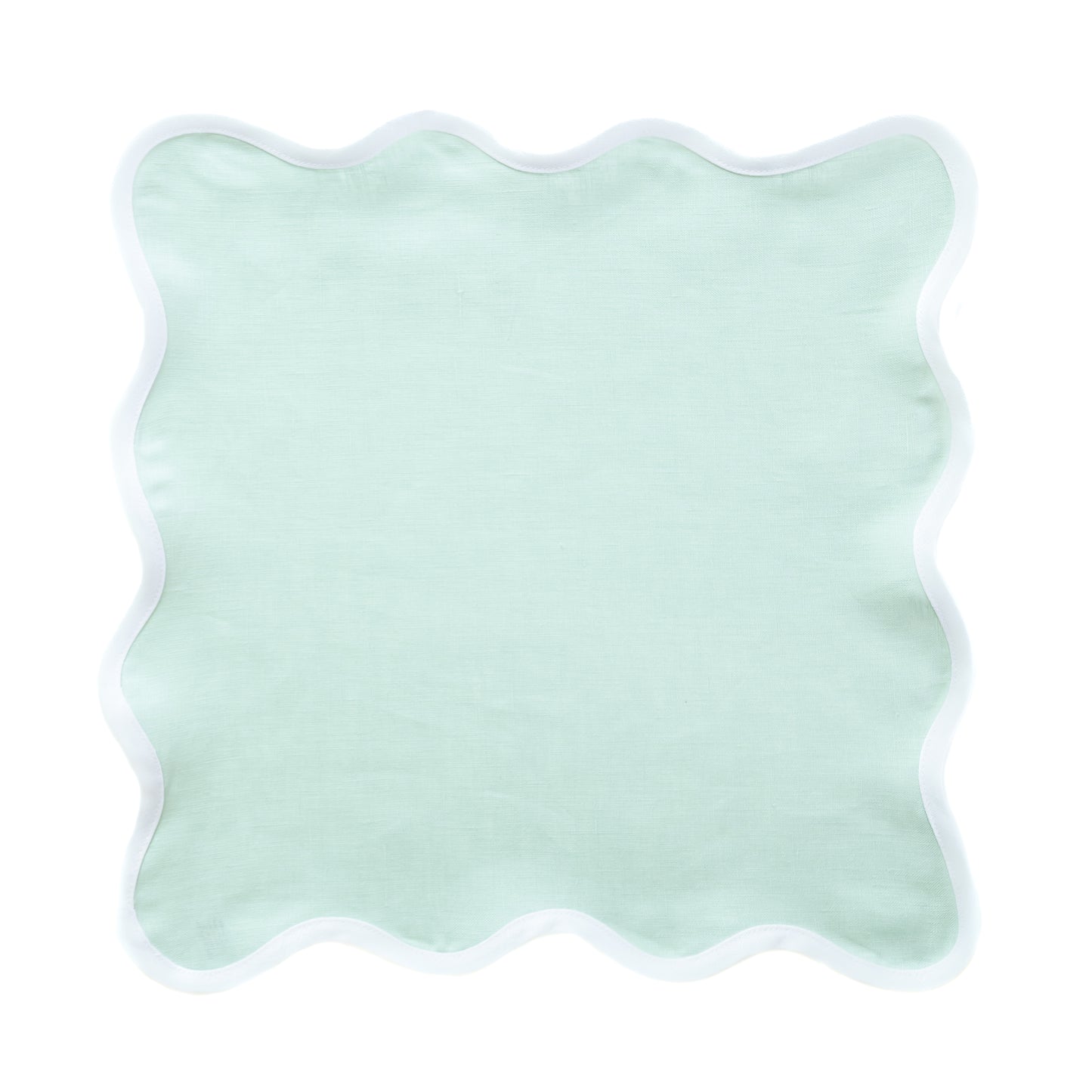 Scalloped Placemat/Napkin- Sage Green Set of 4