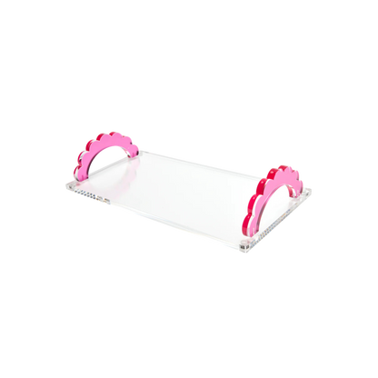 Scallop Handle Photo Tray in Rose