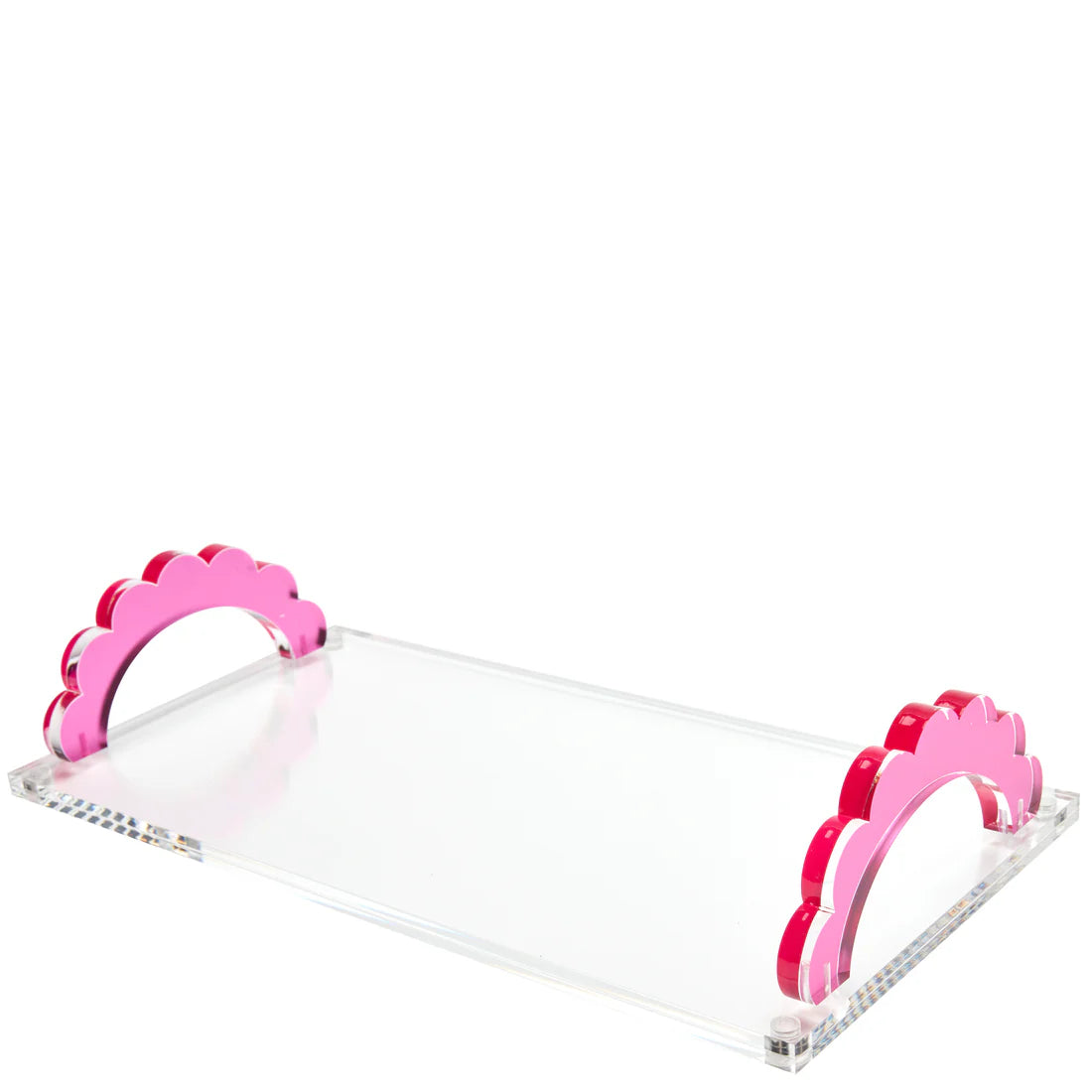 Scallop Handle Photo Tray in Rose