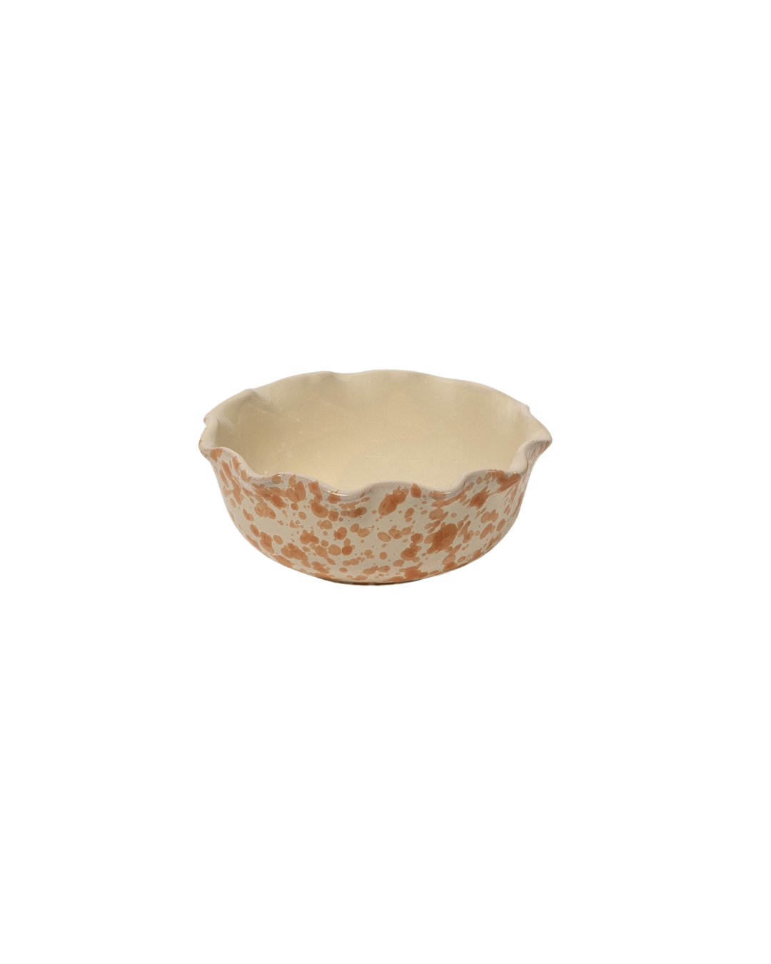 Scallop Splatter Dish in Tan and Ivory