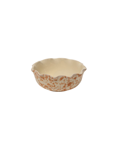 Scallop Splatter Dish in Tan and Ivory