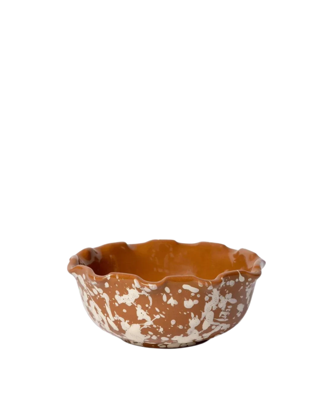 Scallop Splatter Dish in Terracotta Cream