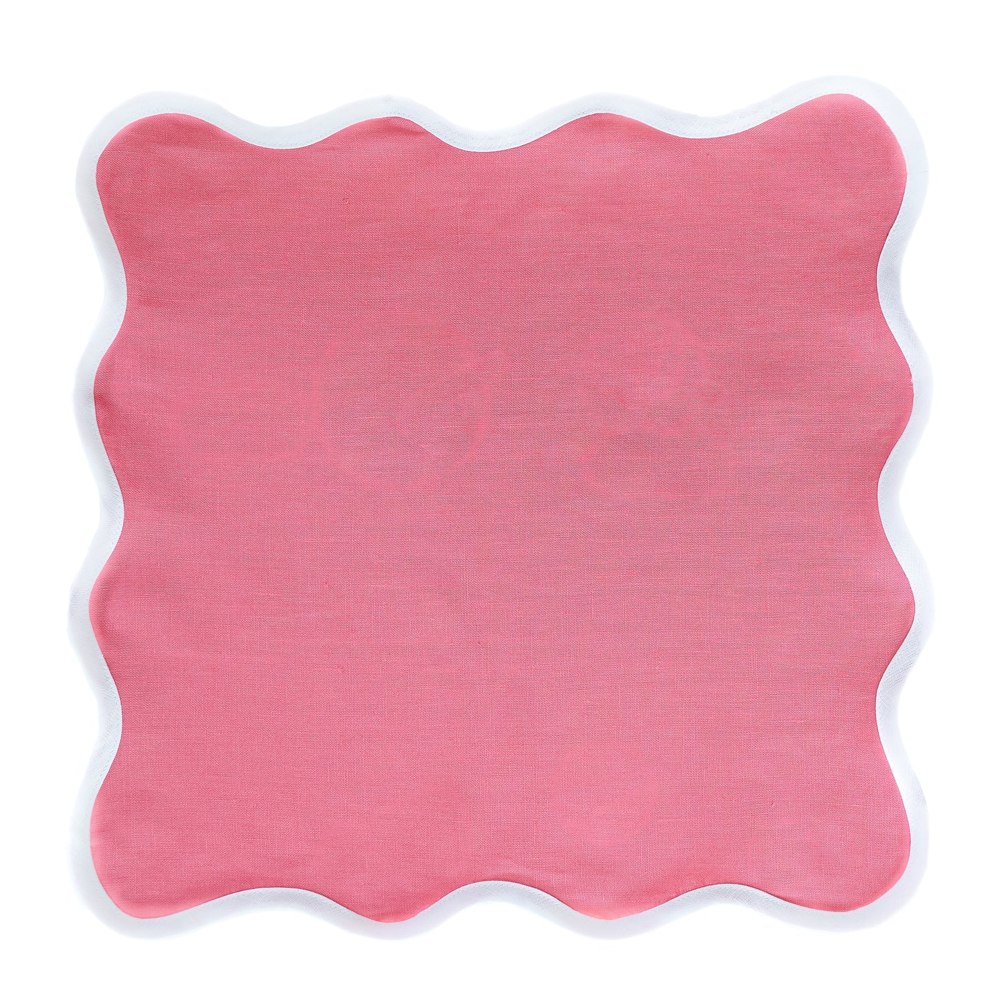 Scalloped Placemat/Napkin- Hibiscus Pink Set of 4