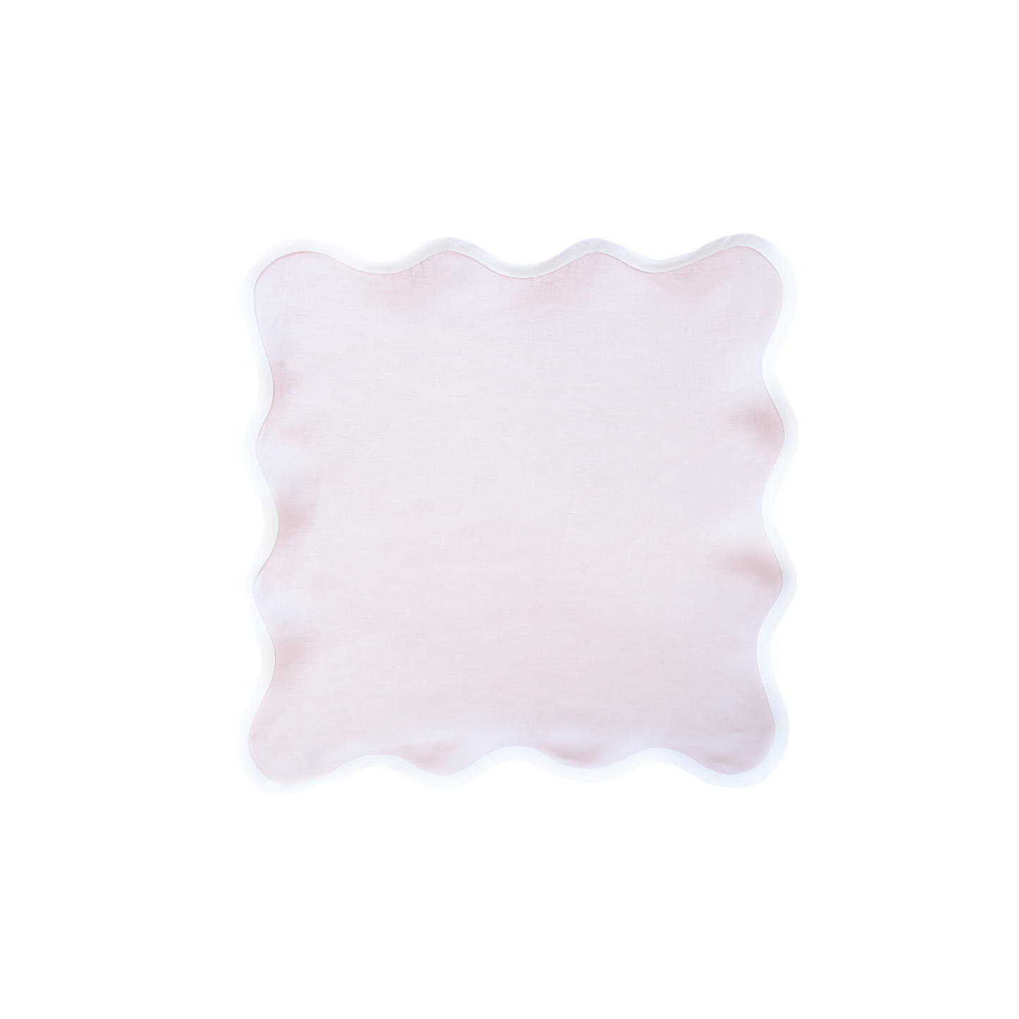 Scalloped Napkin in Peony with White Set of 4