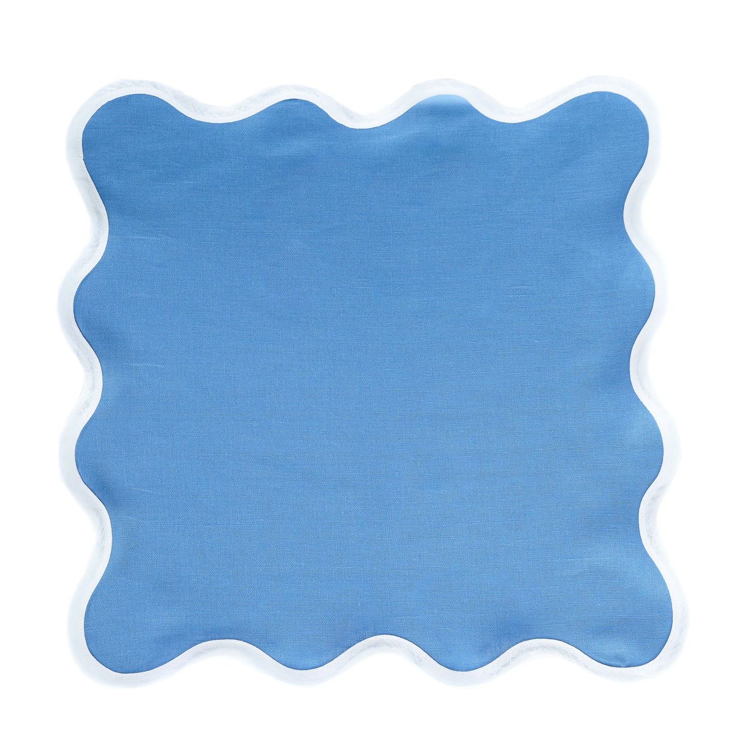 Scalloped Placemat/Napkin- Cornflower Blue Set of 4