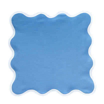 Scalloped Placemat/Napkin- Cornflower Blue Set of 4