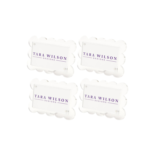 Rectangular Scallop Place Card Holder