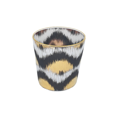 Ikat Decorative Glasses (Black and Gold Ikat) Set of 4