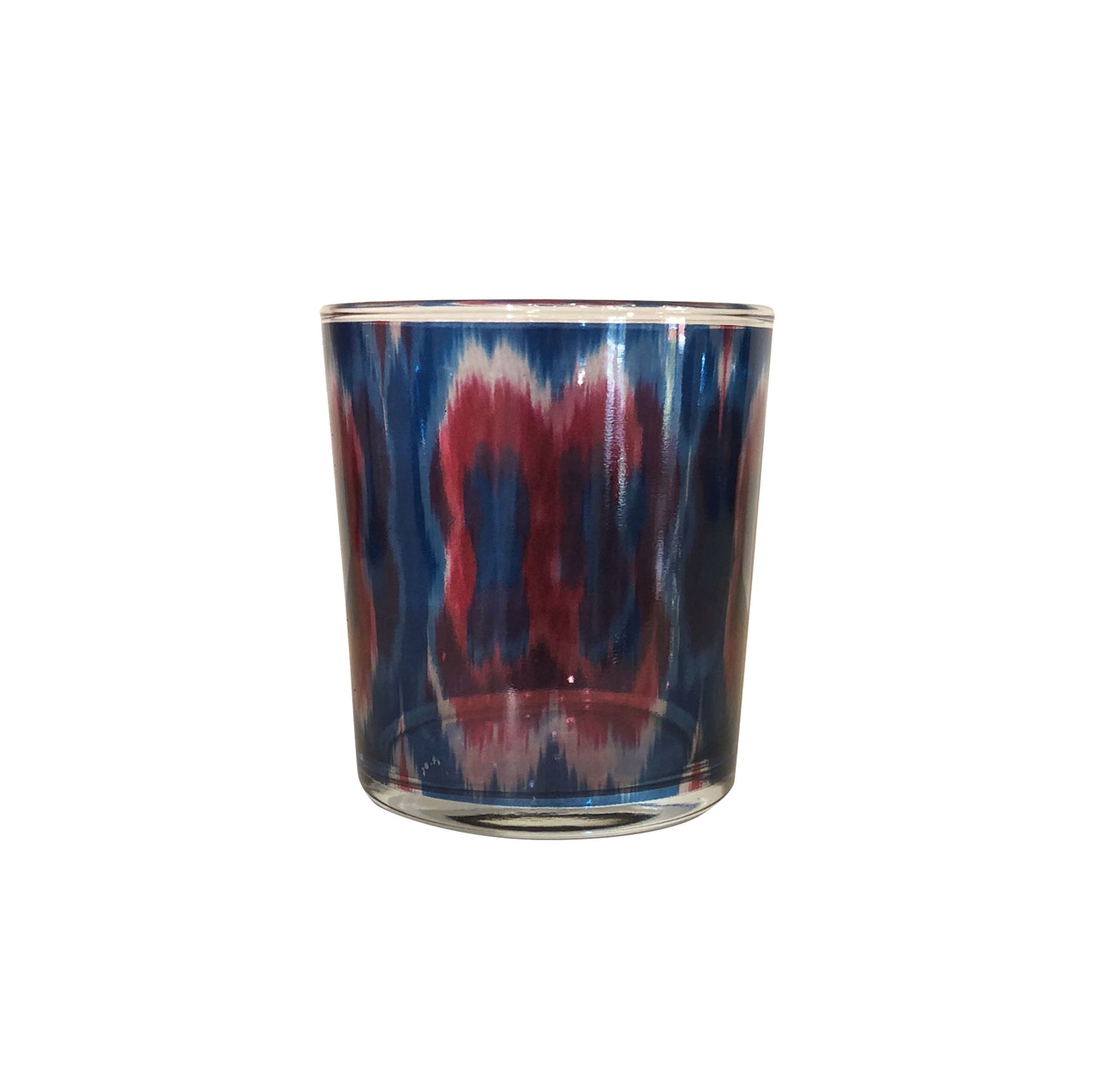 Ikat Decorative Glasses (Colored Glass Red and Blue) Set of 4