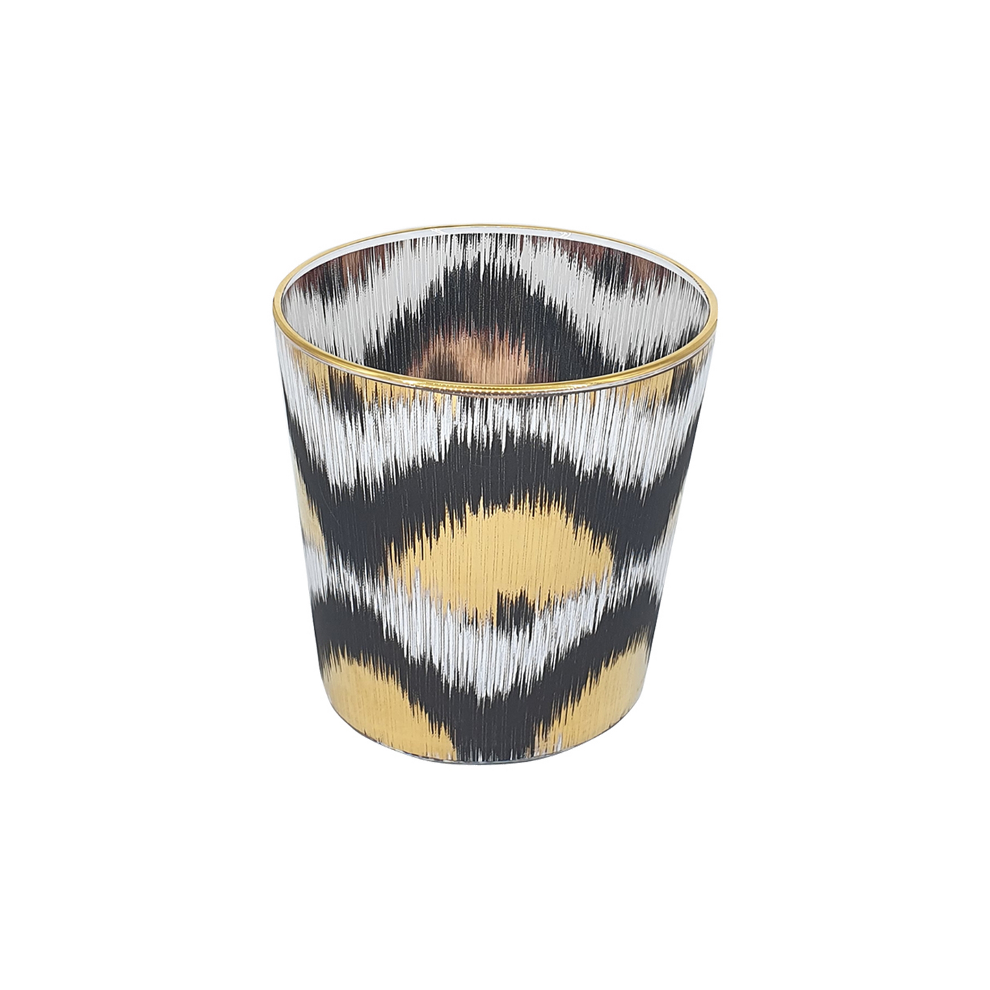 Ikat Decorative Glasses (Black and Gold Ikat) Set of 4