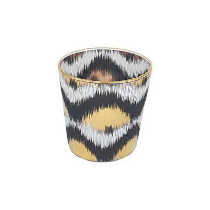 Ikat Decorative Glasses (Black and Gold Ikat) Set of 4