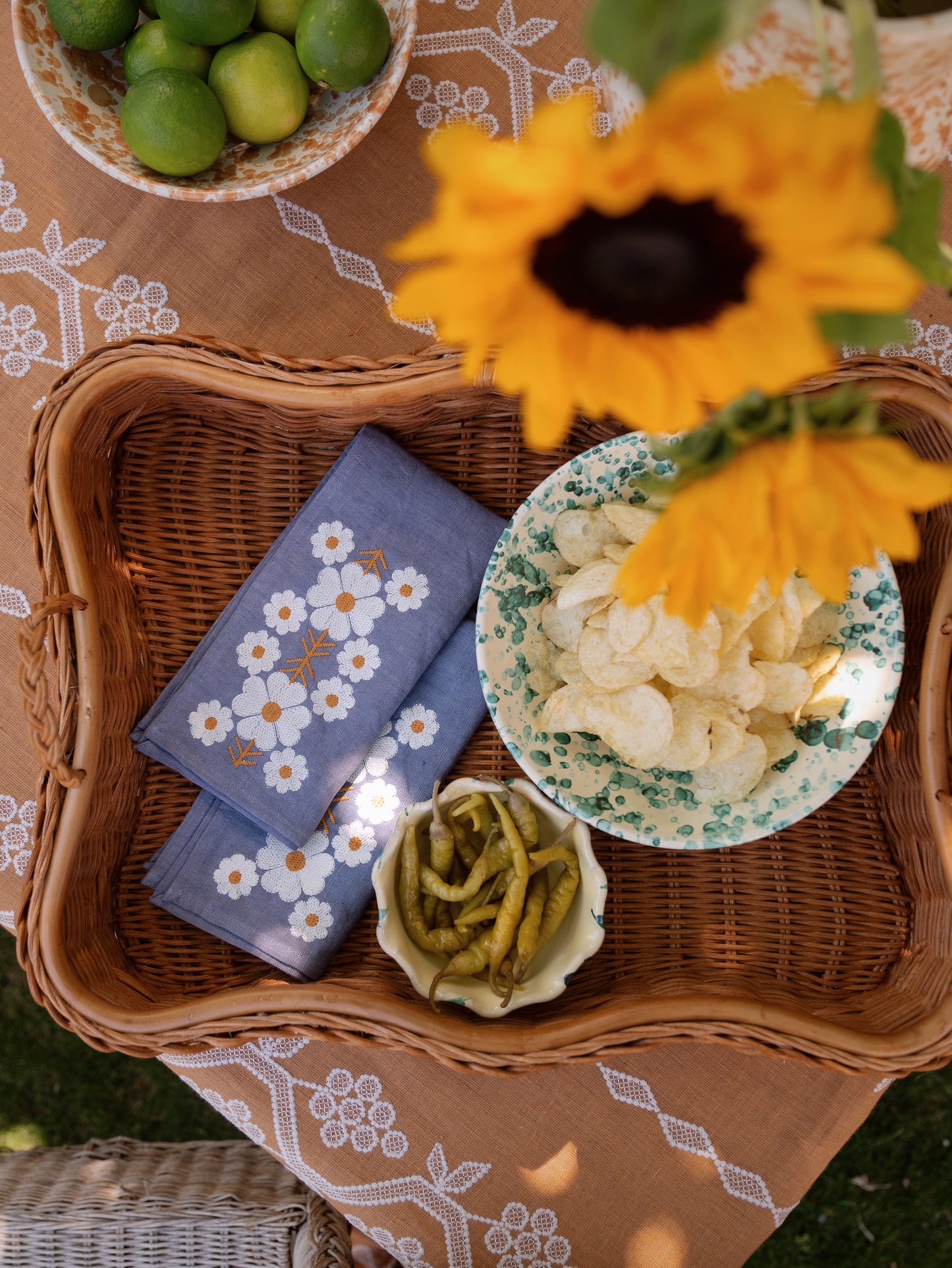 Tulipina Napkins in Cornflower Blue - Set of 4