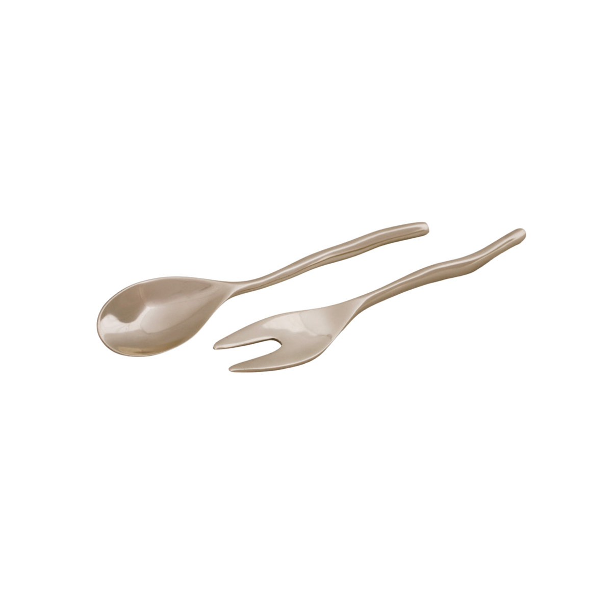 Sierra Modern Maia Small Salad Servers - Shiny Gold