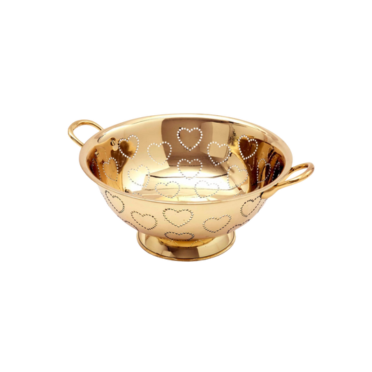 Brass Heart Colander