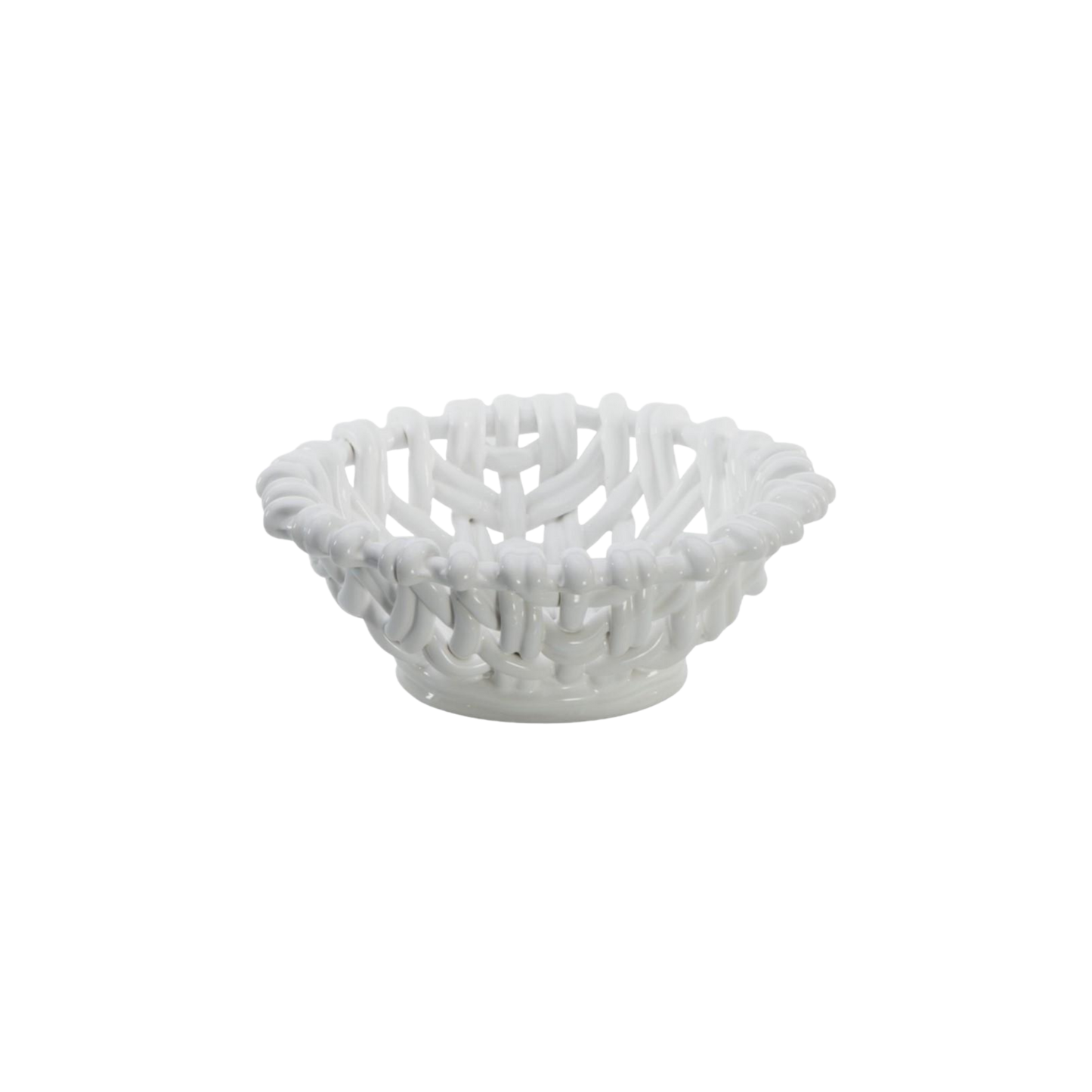 Small Round Basket - White