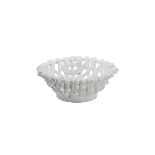 Small Round Basket - White