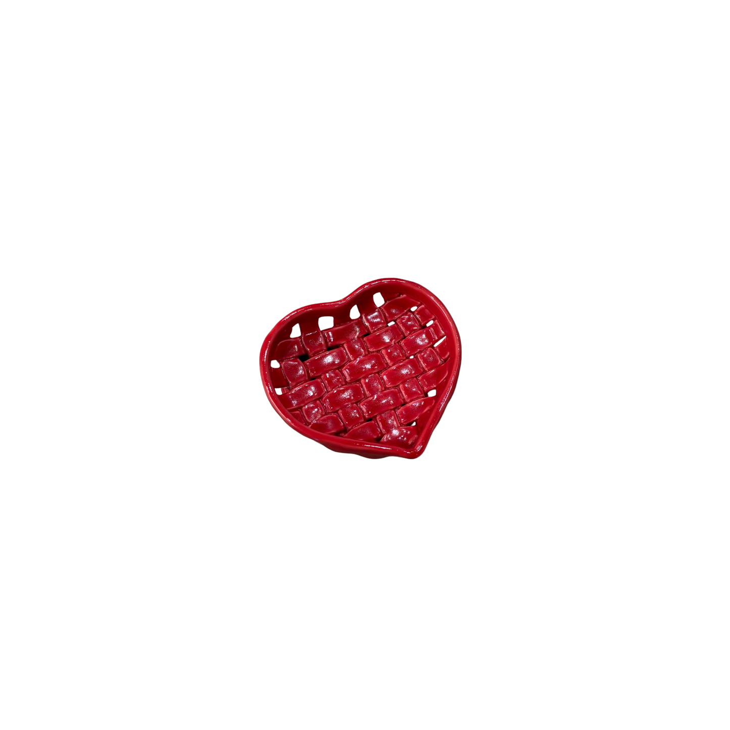 Small Woven Heart - Red