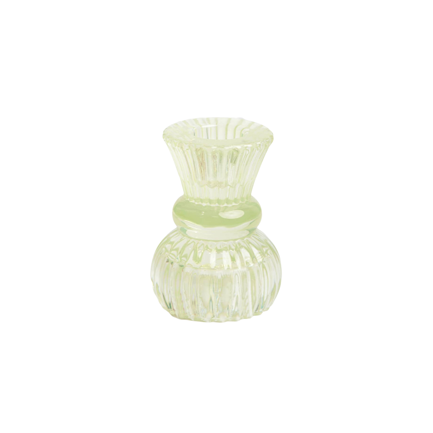 Small Light Green Glass Candle Holder