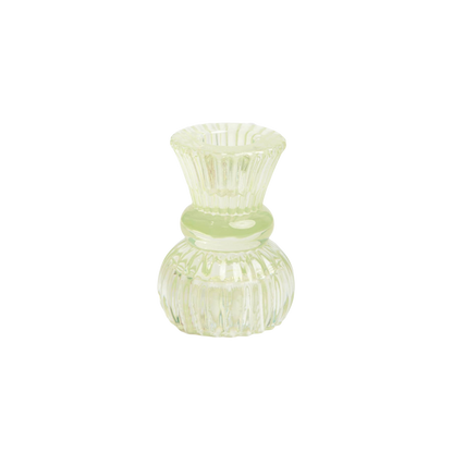 Small Light Green Glass Candle Holder