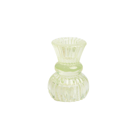 Small Light Green Glass Candle Holder