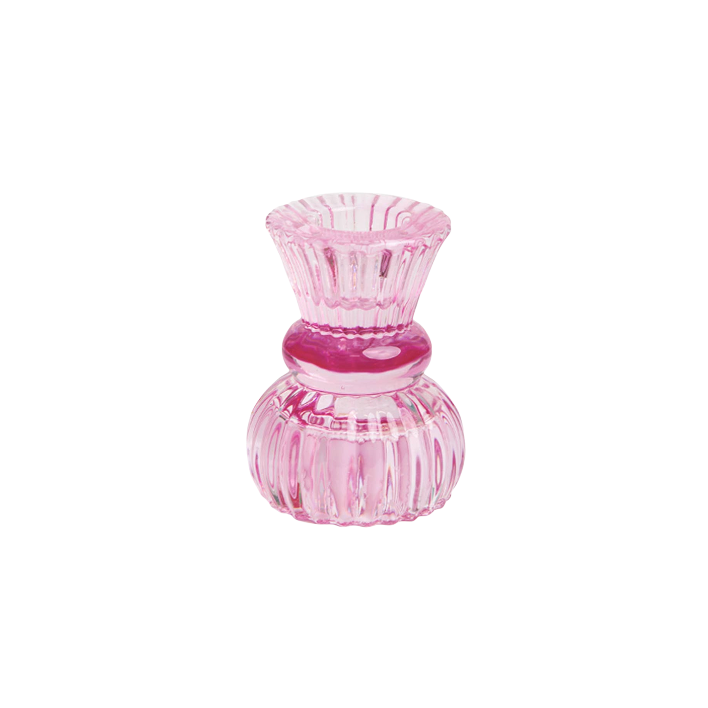 Small Pink Glass Candle Holder