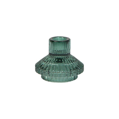 Small Sage Green Glass Candle Holder