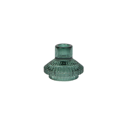 Small Sage Green Glass Candle Holder