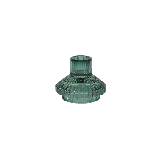 Small Sage Green Glass Candle Holder